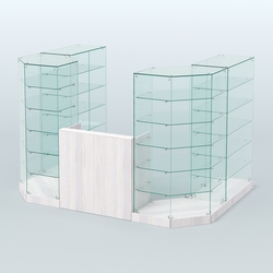 Торговый стеклянный павильон Абсолют №2а (закрытый) (4.13 кв.м), Ясень Анкор светлый