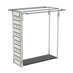 Хромированный стенд-вешало ETD-11 №1-1 (торец-ЭП) с полкой стекло 6мм, Черный