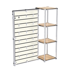 Хромированное вешало ЩИТ №1-3 с полками ДСП 16мм, Дуб Золотистый