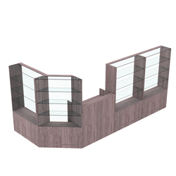 Торговый угловой островок ГРАЦИЯ №5 (открытый) (5.09 кв.м), Ясень Анкор темный