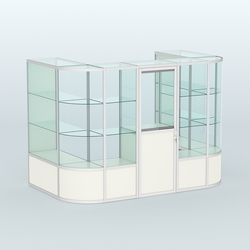 Павильон из профиля пристенный №4б (4,05 кв. м), Белый