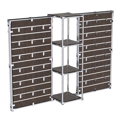 Хромированное вешало ЩИТ №2-3 с полками ДСП 16мм, Дуб Венге