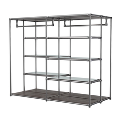 Хромированное вешало ПЛАТФОРМА №1-4 с зеркальными полками 4мм, Дуб Венге