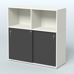 Шкаф-купе приставной/опорный, цвет дуб наварра, Белый и Черный