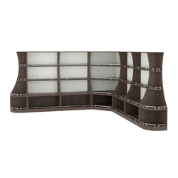 Угловой низкий стеллаж ГАРАНТ №3-О с ограничителями, Дуб Венге + Белый