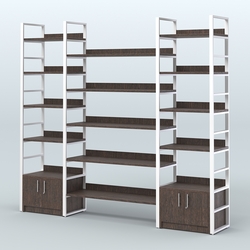 Комбо стеллажей с полками STRONG - АЛЬФА №3 (2560 мм), Дуб Венге + Белый