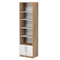 Стеллаж из ДСП с 4-мя полками 400x600 мм серии LEVEL-4 №7 (З/C - ДВП), Дуб Канзас коричневый + Белый