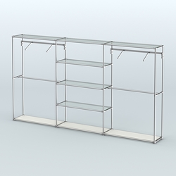 Торговая система ХРОМ без ДСП 3600 мм с прозрачными полками и поручнями №10, Белый