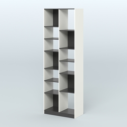 Стеллаж из ДСП серии ЛОФТ №8-2 с полками ДСП, Белый и Черный