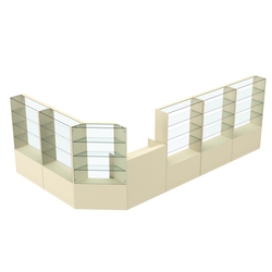 Торговый угловой островок ГРАЦИЯ №9 (открытый) (10.27 кв.м), Крем Вайс