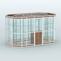 Павильон из профиля островной №5в, Орех