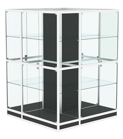 Витрина из профиля островная №4, Черный