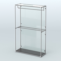 Торговая система ХРОМ (задняя стенка - стекло) 1200 мм с поручнями №1, Черный