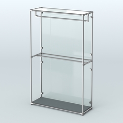 Торговая система ХРОМ (задняя стенка - стекло) 1200 мм с поручнями №1, Темно-Серый