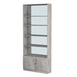 Стеллаж из ДСП с 4-мя полками 250x900 мм серии LEVEL-4 №11-2 (З/C - ЗЕРКАЛО), Бетон Чикаго светло-серый F186 ST9