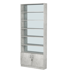 Стеллаж из ДСП с 5-ю полками 200x900 мм серии LEVEL-5 №10-2 (З/C - ЗЕРКАЛО), Метрополитан Грей