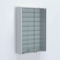 Витрина настенная №202-5А высокая с девятью полками, Серый