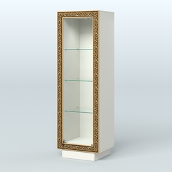 Низкая витрина из ДСП с декором НБА-1, Белый