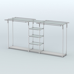 Островная торговая система ХРОМ 3600 мм с поручнями №11, Серый