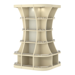 Островной высокий стеллаж ГАРАНТ №7-О с ограничителями, Крем Вайс + Белый