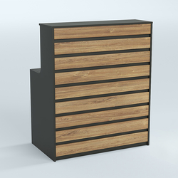 Ресепшен серии ПРАЙМ №1А, Черный + Дуб Канзас Коричневый