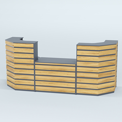 Ресепшен серии ПРАЙМ №7А со столом выдачи, Темно-серый и Дуб Золотистый