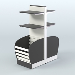 Островной низкий стеллаж для хлеба и выпечки Феникс №8, Черный и Белый