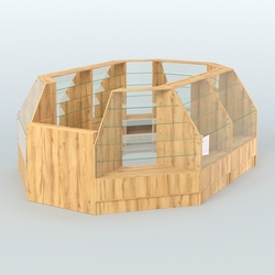 Низкий торговый остров серии Алмаз №2 средний, Дуб Золотистый