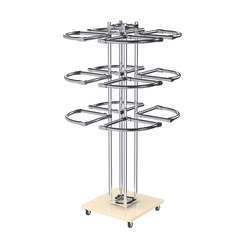 Торговое хромированное трехъярусное вешало СЕКТОР №3, Крем Вайс