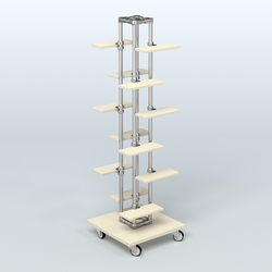 Торговый стенд для обуви с полками ДСП ЛЕСЕНКА №1-1, Крем Вайс