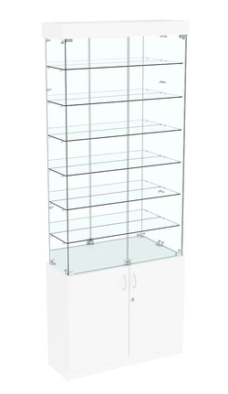 Высокая витрина ИСТРА №732 (задняя стенка - зеркало), Белый