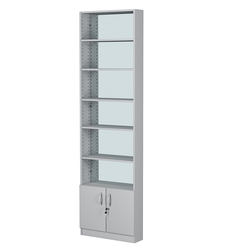 Стеллаж из ДСП с 5-ю полками 150x600 мм серии LEVEL-5 №2-2 (З/C - ЗЕРКАЛО), Серый