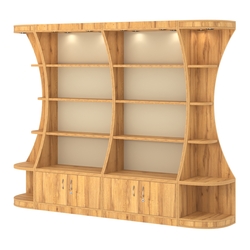  Пристенный высокий стеллаж ГАРАНТ №2, Дуб Золотистый и Крем Вайс