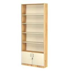 Стеллаж из ДСП с 4-мя полками 250x900 мм серии LEVEL-4 №11 (З/C - ДВП), Дуб Золотистый и Крем Вайс
