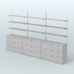 Система Neo Fix №7 с полками из ДСП и тумбами T-13, Серый