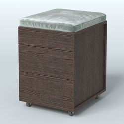 Тумба мобильная Фламинго 2 ящика + 1 ящик-лоток с подушкой, Дуб Венге