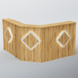 Ресепшен Г-образный РОМБ №3, Дуб Золотистый