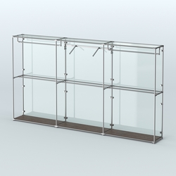 Торговая система ХРОМ (задняя стенка - стекло) 3600 мм с поручнями №8, Дуб Венге