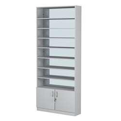 Стеллаж из ДСП с 7-ю полками 250x900 мм серии LEVEL-7 №11-2 (З/C - ЗЕРКАЛО), Серый