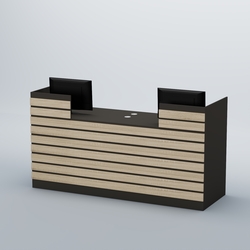 Ресепшен Атлант с накладными планками №6, Черный + Дуб Сонома