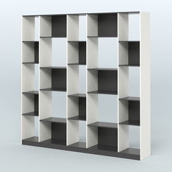 Стеллаж из ДСП серии ЛОФТ №17-1, Белый и Черный