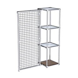 Хромированное вешало ЯЧЕЙКА №1-4 с зеркальными полками 4мм, Орех