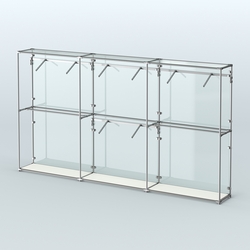 Торговая система ХРОМ (задняя стенка - стекло) 3600 мм с поручнями №6, Белый