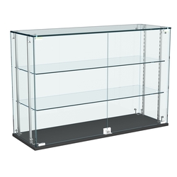 Витрина Истра настольная №29-РЕГ с регулировочными стеклянными полками, Черный