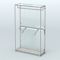 Торговая система ХРОМ (задняя стенка - стекло) 1200 мм с поручнями №2, Метрополитан Грей