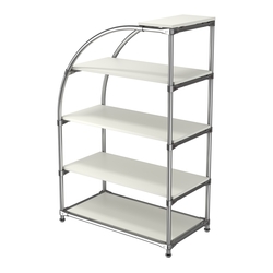 Хромированный стенд универсальный TD-06 (Т) с полками ДСП 16мм, Белый