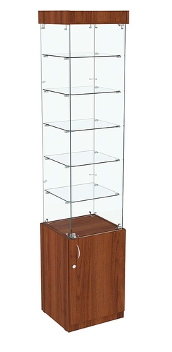 Высокая витрина ИСТРА №802 (задняя стенка - стекло), Орех