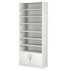 Стеллаж из ДСП с 6-ю полками 350x900 мм серии LEVEL-6 №13 (З/C - ДВП), Белый