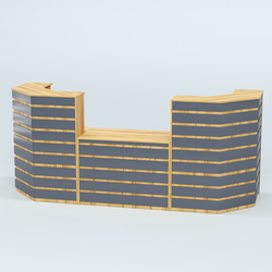 Ресепшен серии ПРАЙМ №7А со столом выдачи, Дуб Золотистый и Темно-Серый