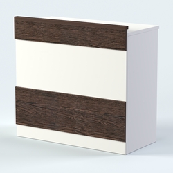 Стол - верстак с ящиками №2, Дуб Венге + Белый